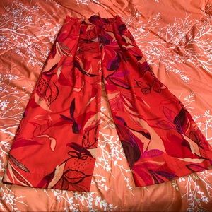 🟢 Beautiful Leaf Pattern Warm Color Pants